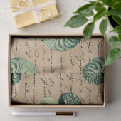 Groene spiraalvormige zeelieden op Tan-ontkoppelin Tissuepapier (Geschenk)