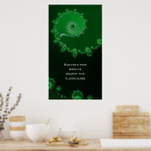 Groene Spiral Fractal Abstract met eigen offerte Poster (Keuken)