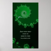 Groene Spiral Fractal Abstract met eigen offerte Poster (Voorkant)