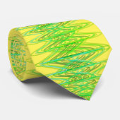 Groene spiralen in gele stropdas (Opgerold)