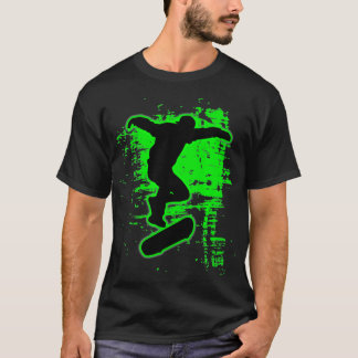 Groene Splatter Geweldige Skateboarden Skater T-shirt
