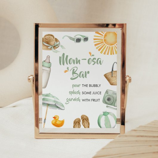 Groene Splish Splash Baby shower Moeder Osa Bar Poster