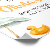 Groene Splish Splash Baby shower Welkom Poster (Hoek)