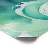 Groene spookachtige figuur met maan perfect poster (Hoek)