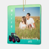 Groene spoorstaafvormgeving keramisch ornament (Links)