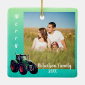 Groene spoorstaafvormgeving keramisch ornament (Achterkant)