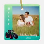 Groene spoorstaafvormgeving keramisch ornament (Voorkant)