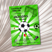 Groene sport bal voetbal thema moderne 8e verjaard kaart