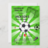 Groene sport bal voetbal thema moderne 9e verjaard kaart (Voorkant)