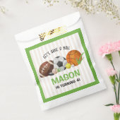 Groene Sport Football Basketbal Verjaardagsfeest Bedankzakje (Gezegeld)