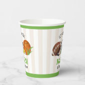 Groene Sport Football Basketbal Verjaardagsfeest Papieren Bekers