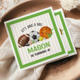 Groene Sport Football Basketbal Verjaardagsfeest Servet