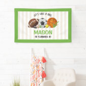 Groene Sport Football Basketbal Verjaardagsfeest Spandoek (Insitu)