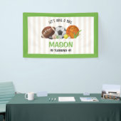 Groene Sport Football Basketbal Verjaardagsfeest Spandoek (Beurs)