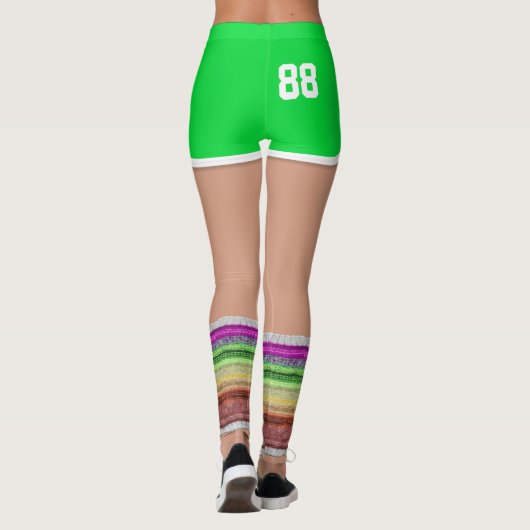 Groene Sport Shorts 80s Mode Retro BeenWarmer Leggings (Achterkant)