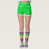 Groene Sport Shorts 80s Mode Retro BeenWarmer Leggings (Voorkant)