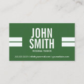 Groene Sport Stripes Personal Trainer Visitekaartj Visitekaartje (Voorkant)
