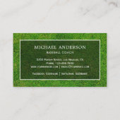 Groene sport Turf Professional Baseball Coach Visitekaartje (Achterkant)