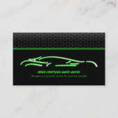 Groene Sportauto-Logo, neongloed-effect Visitekaartje (Voorkant)