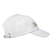Groene sportieve blokmonogram met aangepaste naam geborduurde pet (Rechts)
