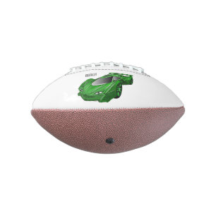Groene sportwagen met luchtfolie american football