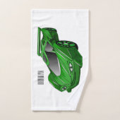 Groene sportwagen met luchtfolie bad handdoek (Handdoek)