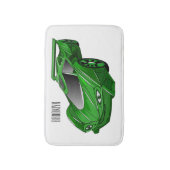 Groene sportwagen met luchtfolie badmat (Voorkant Verticaal)