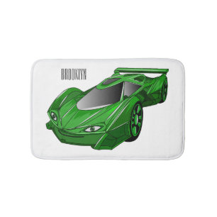 Groene sportwagen met luchtfolie badmat