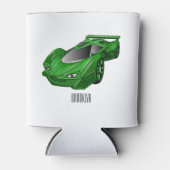 Groene sportwagen met luchtfolie blikjeskoeler (Voorkant)
