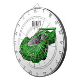 Groene sportwagen met luchtfolie dartbord (Voorkant Rechts)