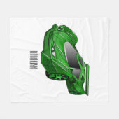 Groene sportwagen met luchtfolie fleece deken (Voorkant (Horizontaal))