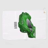 Groene sportwagen met luchtfolie golfhanddoek (Horizontaal)