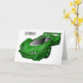 Groene sportwagen met luchtfolie kaart (Gele Bloem)