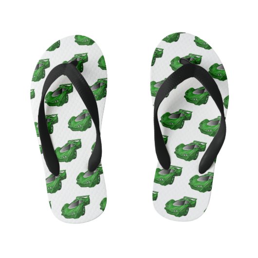 Groene sportwagen met luchtfolie kinder teenslippers (Voetbed)