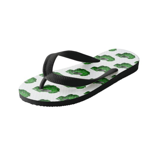 Groene sportwagen met luchtfolie kinder teenslippers (Schuin)