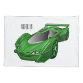 Groene sportwagen met luchtfolie kussensloop (Achterkant)