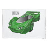 Groene sportwagen met luchtfolie kussensloop (Voorkant)