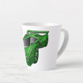 Groene sportwagen met luchtfolie latte mok (Rechterhoek)