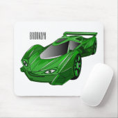 Groene sportwagen met luchtfolie muismat (Met muis)