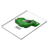 Groene sportwagen met luchtfolie notitieboek (Linkerzijde)