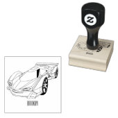 Groene sportwagen met luchtfolie rubberstempel (Gestempeld)