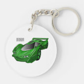 Groene sportwagen met luchtfolie sleutelhanger (Achterkant)