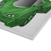 Groene sportwagen met luchtfolie snijplank (Hoek)