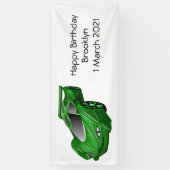 Groene sportwagen met luchtfolie spandoek (Verticaal)