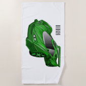 Groene sportwagen met luchtfolie strandlaken (Voorkant)