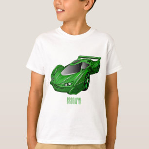 Groene sportwagen met luchtfolie t-shirt