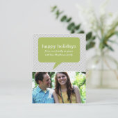 Groene spraakwolk & strepen vakantie plat kaarten (Staand voorkant)