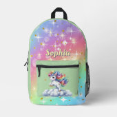 Groene sprankeling magische eenhoorn Print Cut Naa Bedrukte Rugzak (Voorkant)