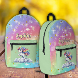 Groene sprankeling magische eenhoorn Print Cut Naa Bedrukte Rugzak