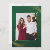 Groene sprankle kerstboom bruiloft uitnodiging (Achterkant)